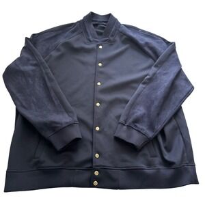 Sean John Men's 4XL Track Jacket Navy Blue Gold Button Up Long Sleeve